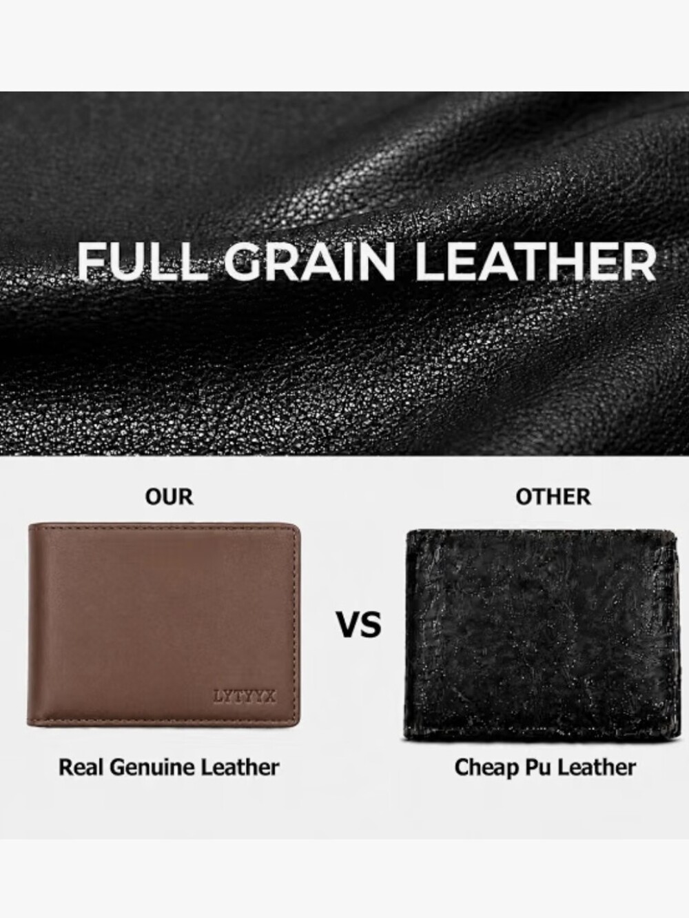 Men's Leather Bifold Wallet - Picture 2 of 6
